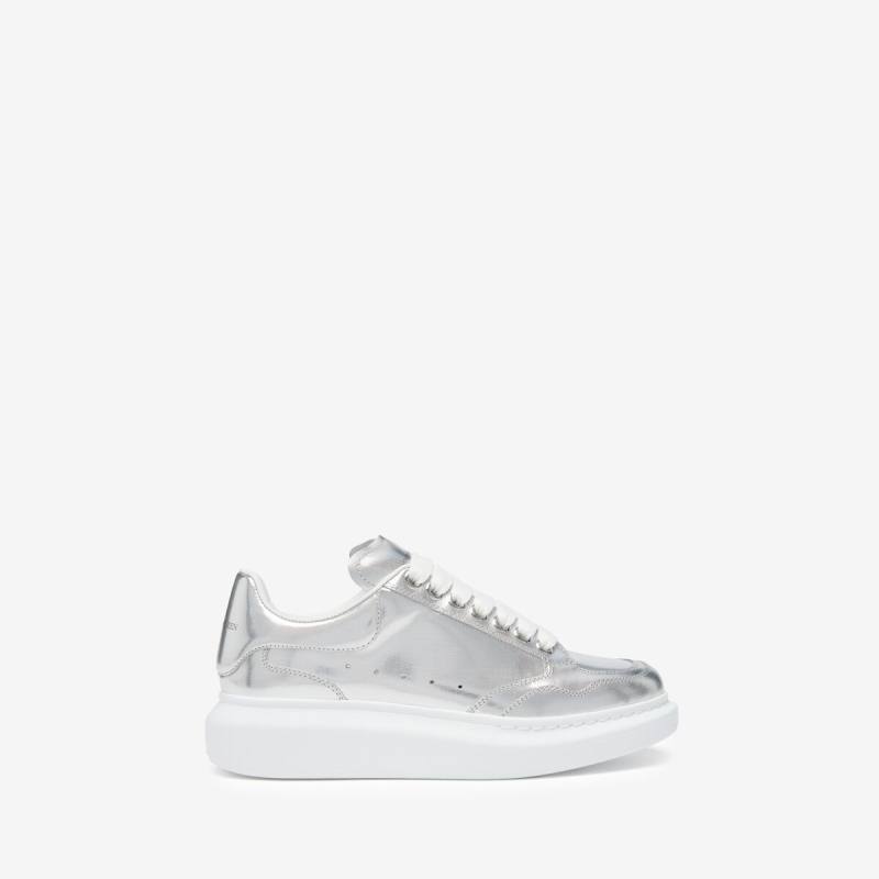 Alexander McQueen Women's Silver Oversized Sneaker - 5.5 (Calf Leather)
